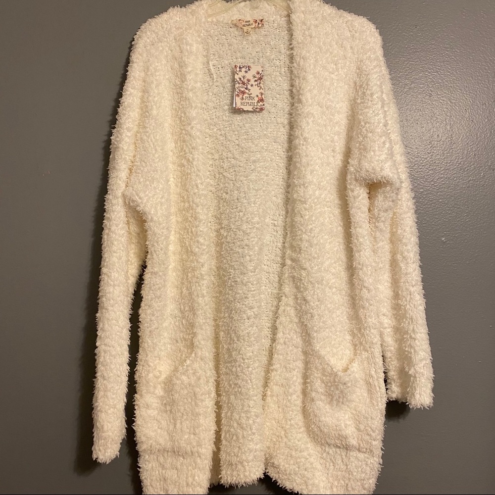 White Fuzzy Cardigan